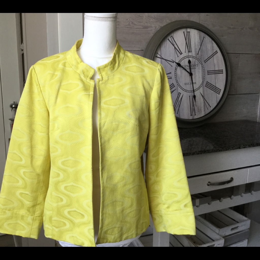 Donna Toran Bright Yellow Blazer Sz 12
